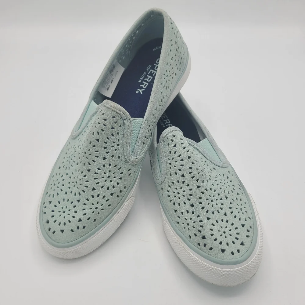 Sperry Seaside Perforated Baby Blue Sneakers
